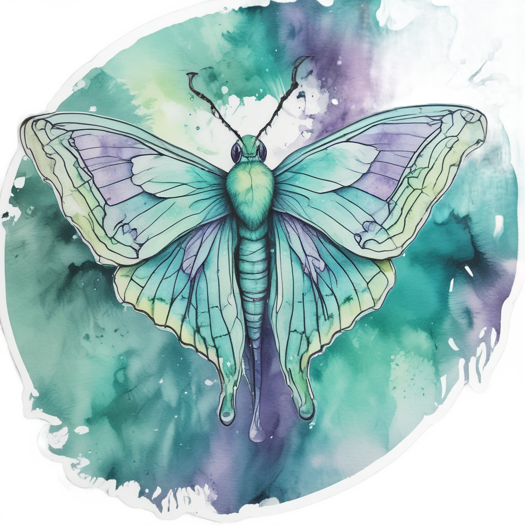 Watercolor Luna Splash — insects stickers