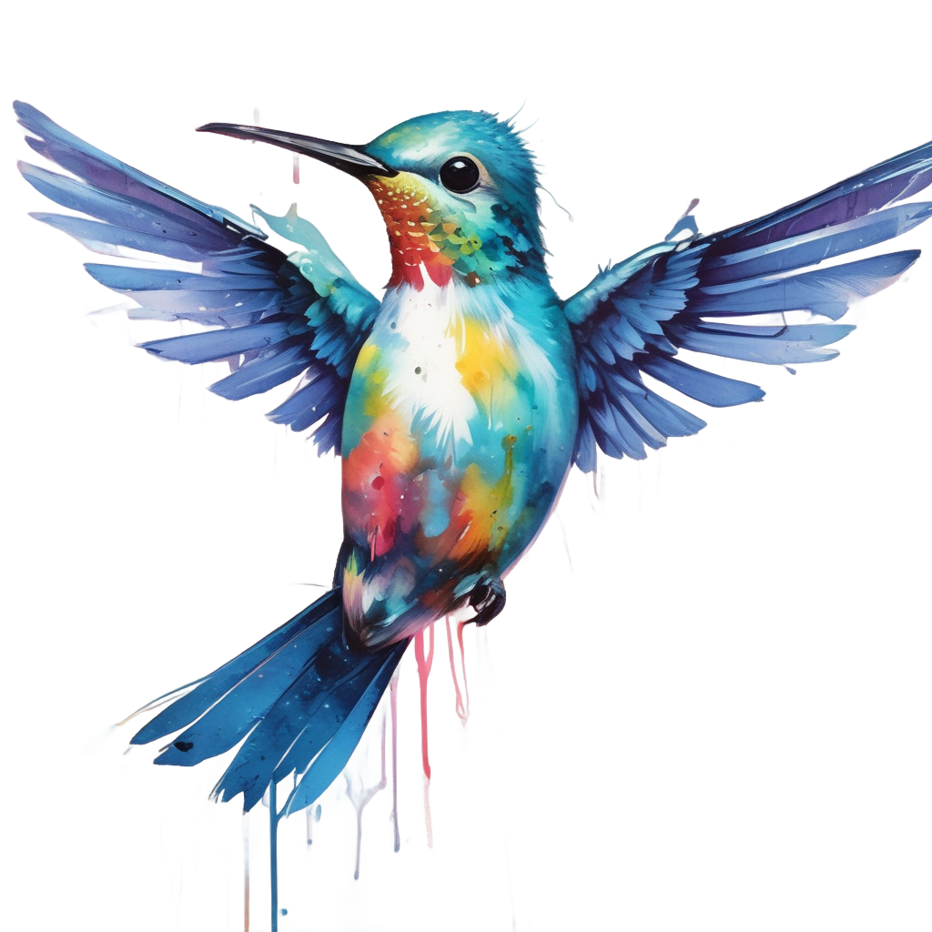 Watercolor Splash Hummer — birds stickers