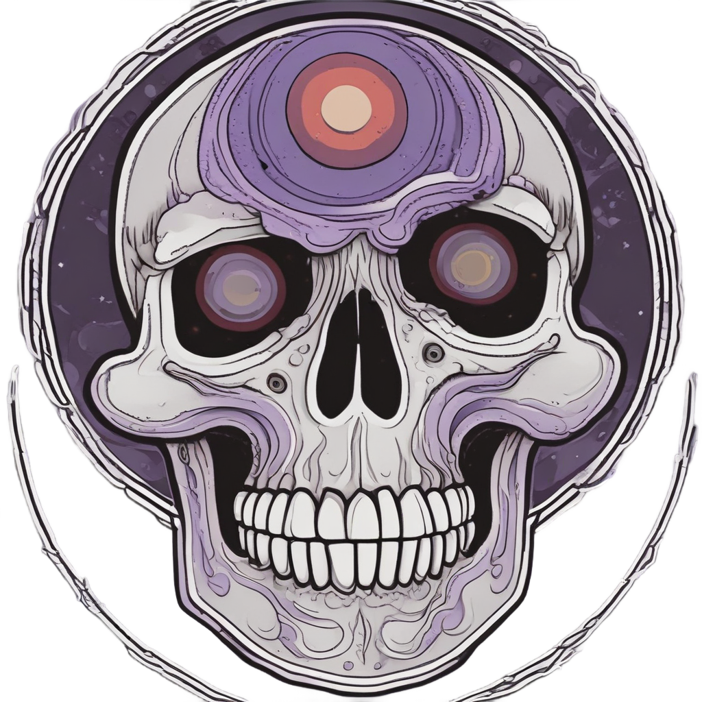 Waxing Crescent Witch Skull — witchy & occult stickers