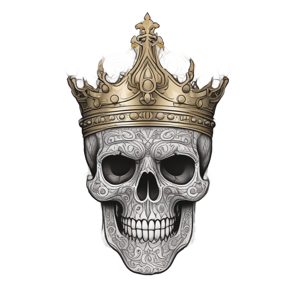 Weathered Buccaneer King — skull & crossbones stickers