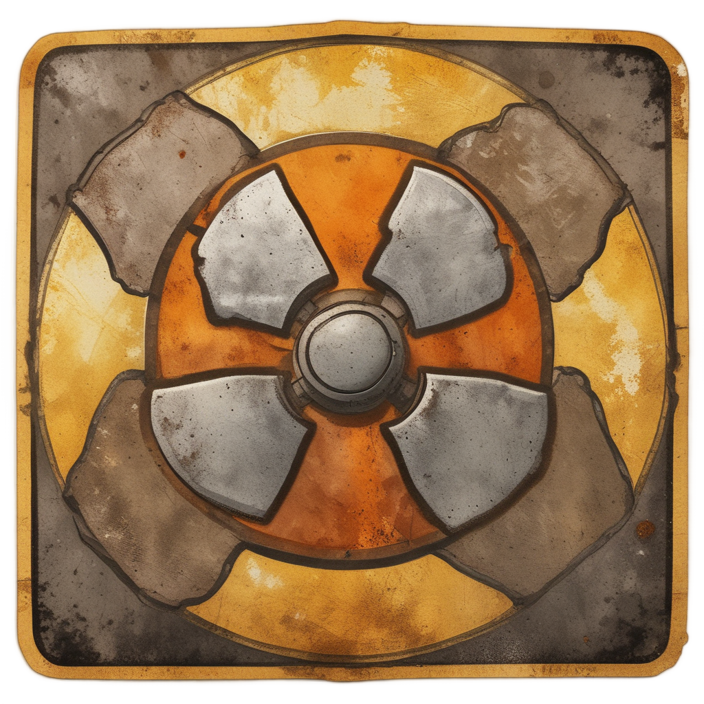 Weathered Warning Sign — radioactive stickers