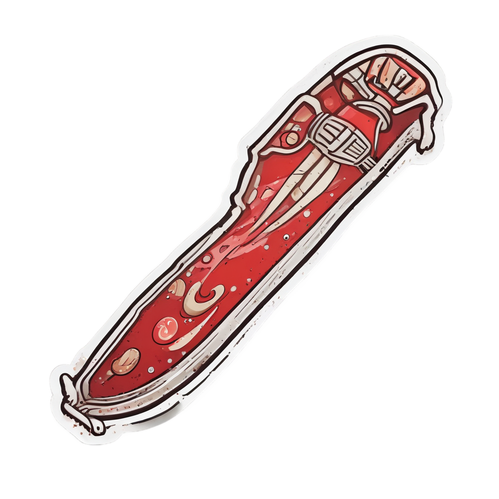 Whimsical Bloody Machete — horror stickers