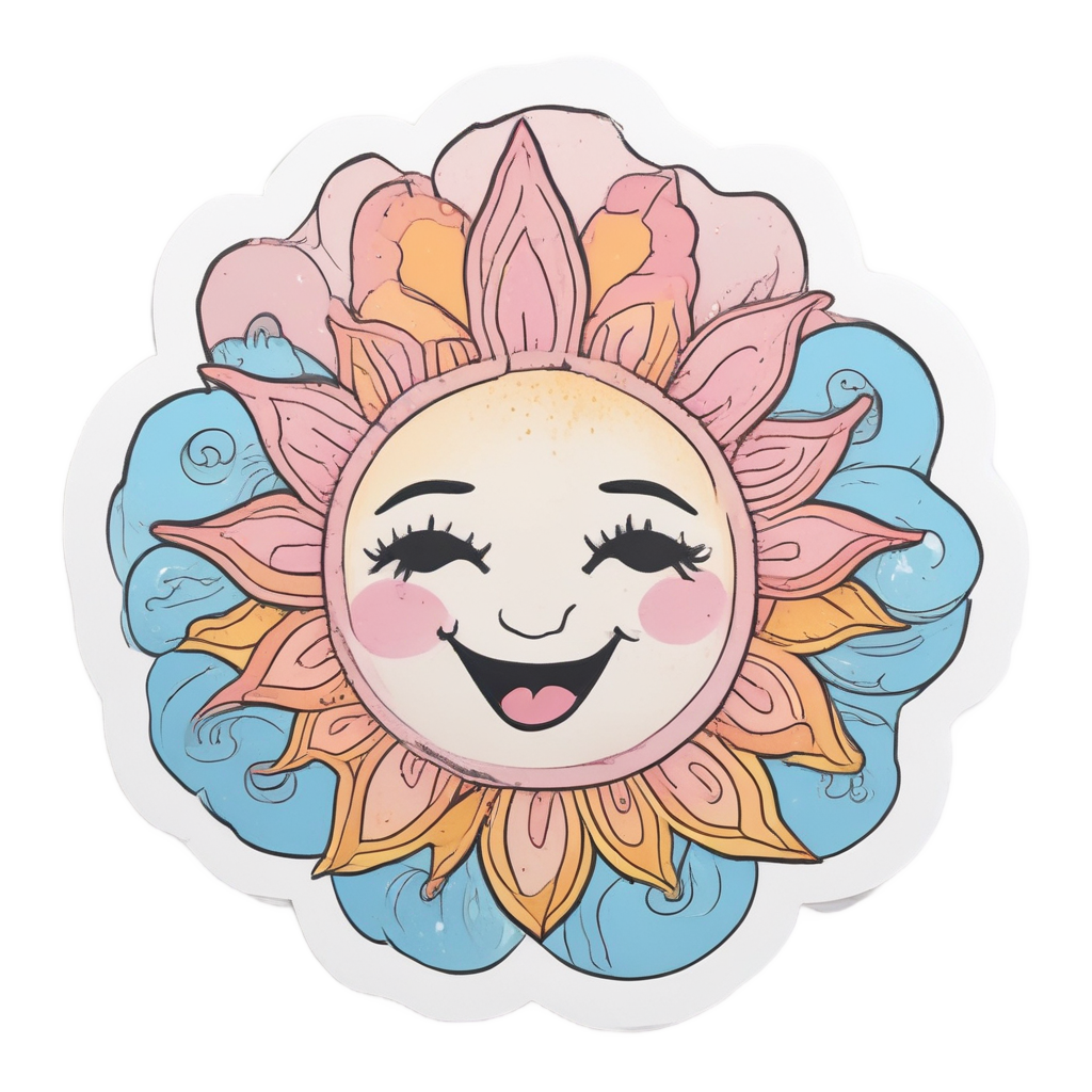 Whimsical Cloud Sun — boho nursery stickers