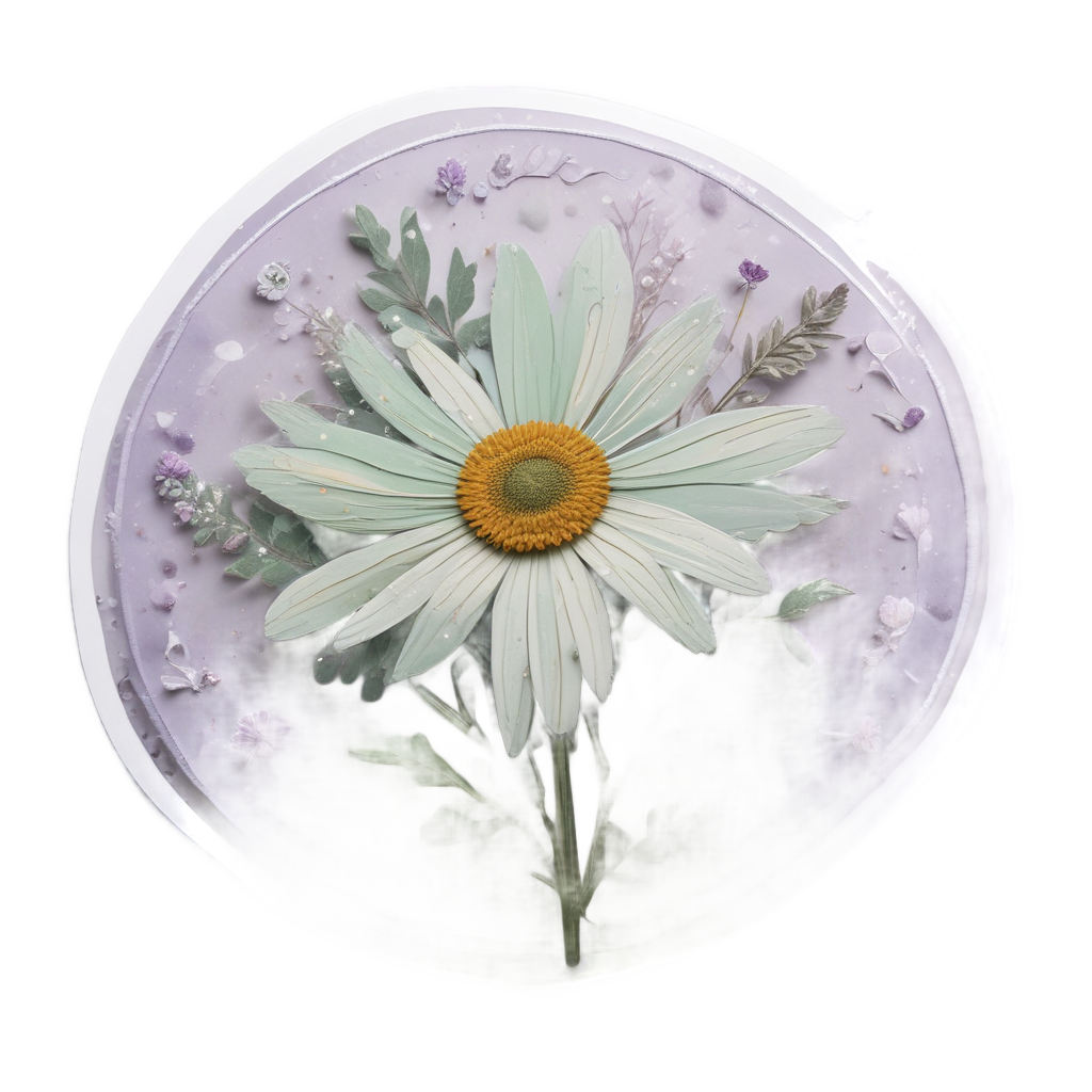 Whimsical Twig Daisy — pressed flowers stickers