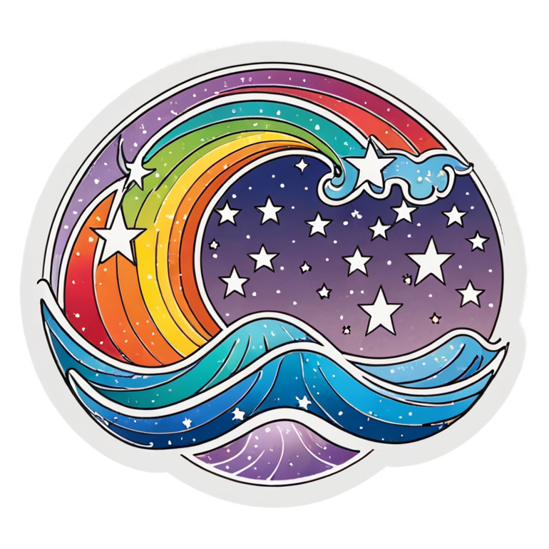 Aquarius (holographic) — zodiac stickers