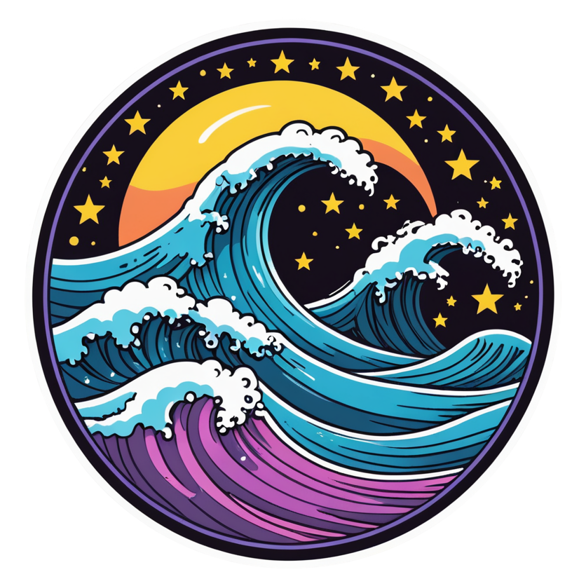 Aquarius (neon) — zodiac stickers