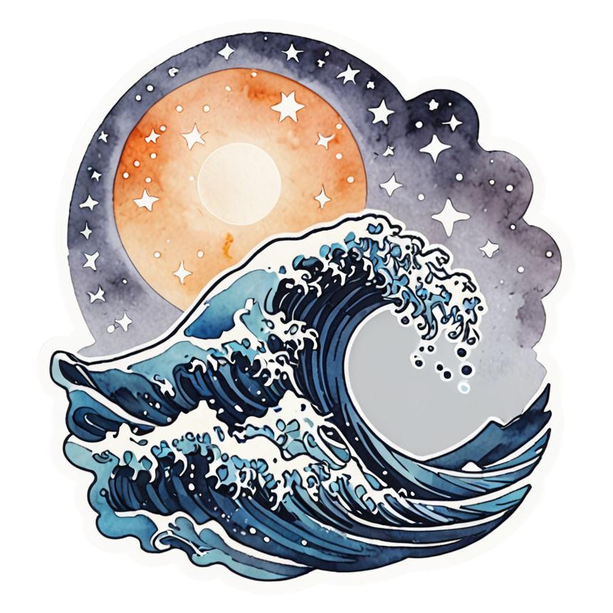 Aquarius (watercolor) — zodiac stickers