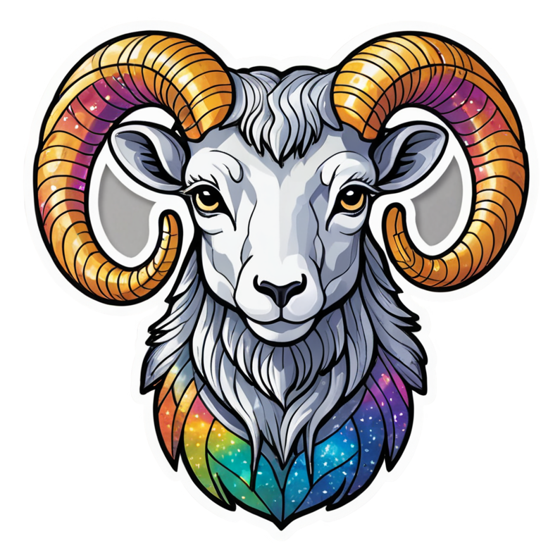 Aries (holographic) — zodiac stickers