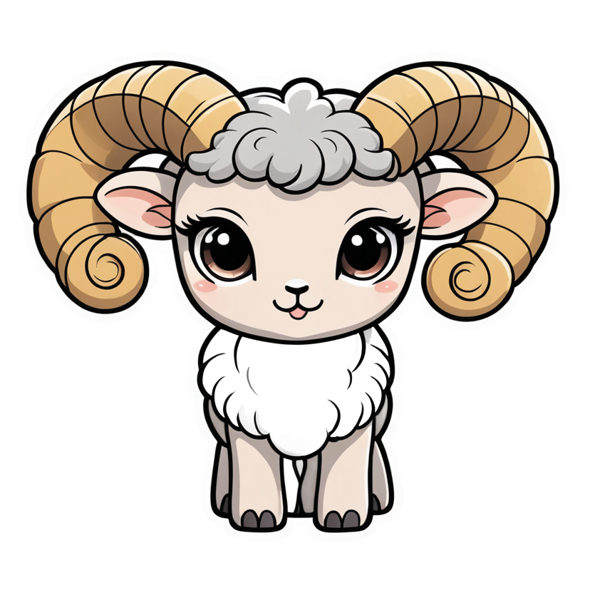 Aries (kawaii) — zodiac stickers