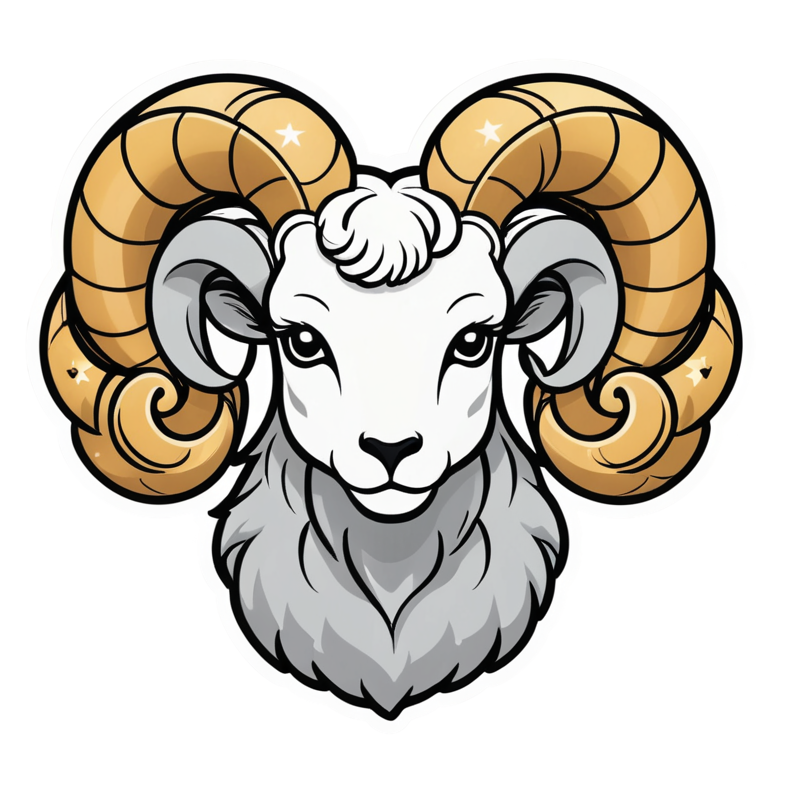 Aries (lineart) — zodiac stickers