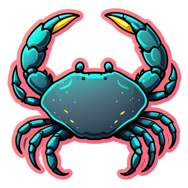 Cancer (neon) — zodiac stickers