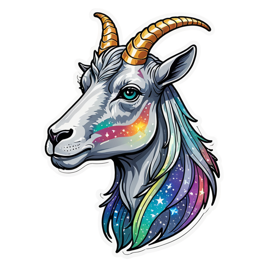 Capricorn (holographic) — zodiac stickers