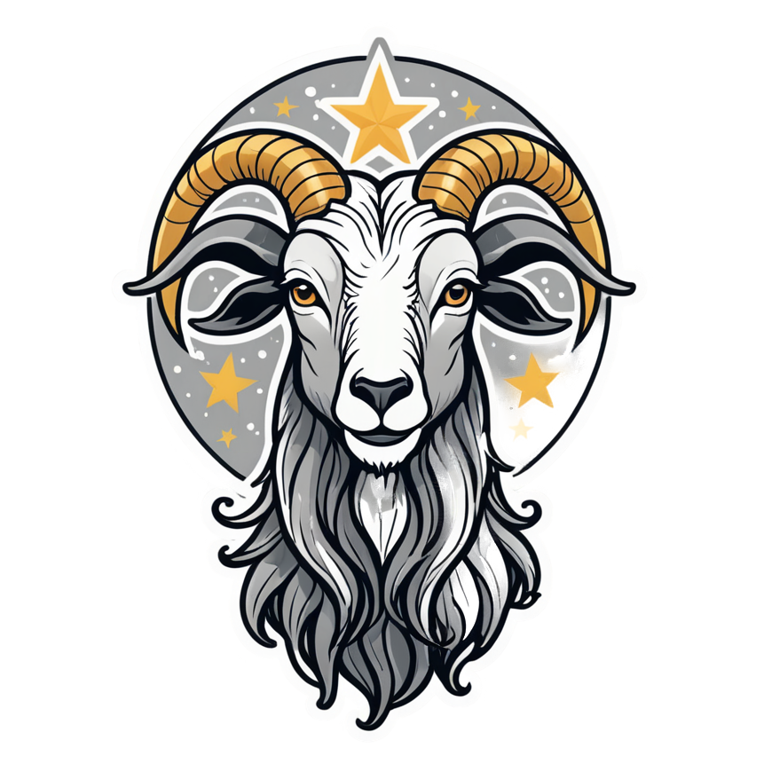 Capricorn (lineart) — zodiac stickers