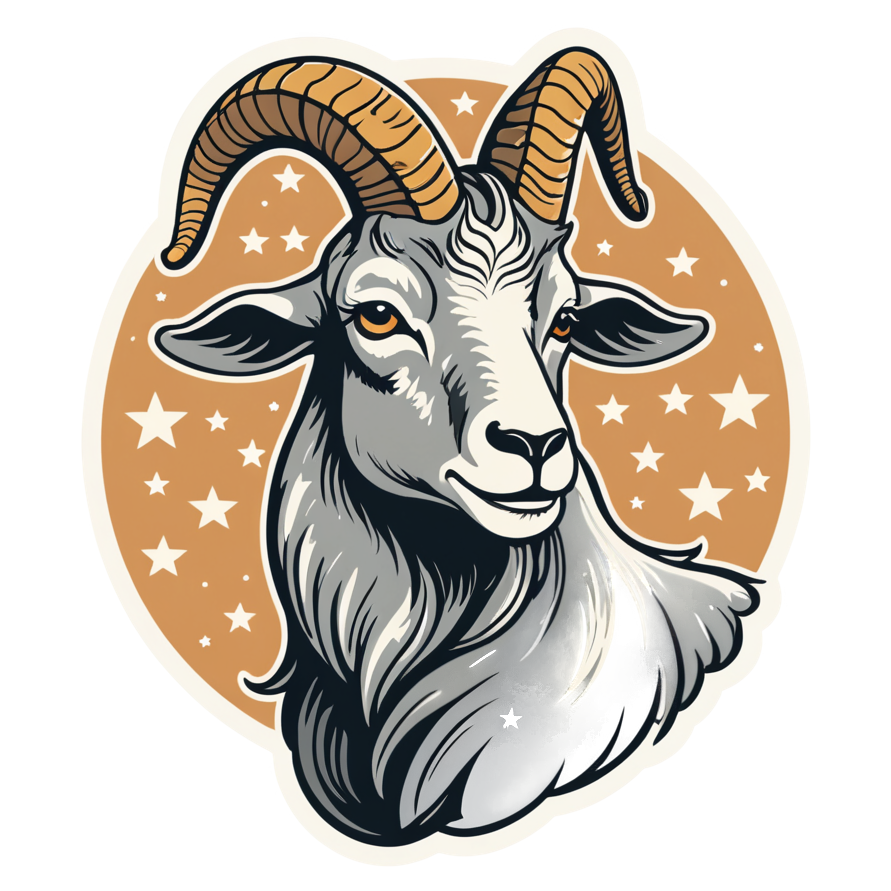 Capricorn (retro) — zodiac stickers
