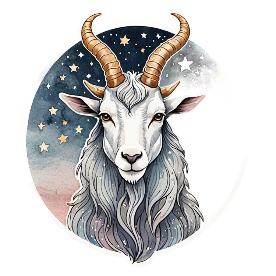 Capricorn (watercolor) — zodiac stickers