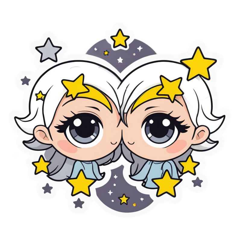 Gemini (kawaii) — zodiac stickers