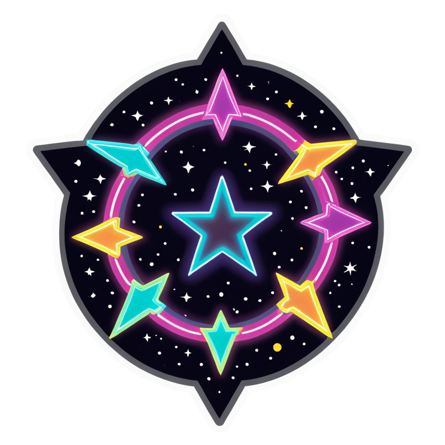 Gemini (neon) — zodiac stickers