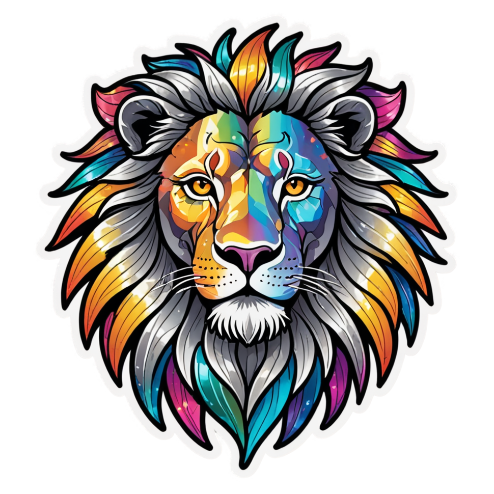 Leo (holographic) — zodiac stickers