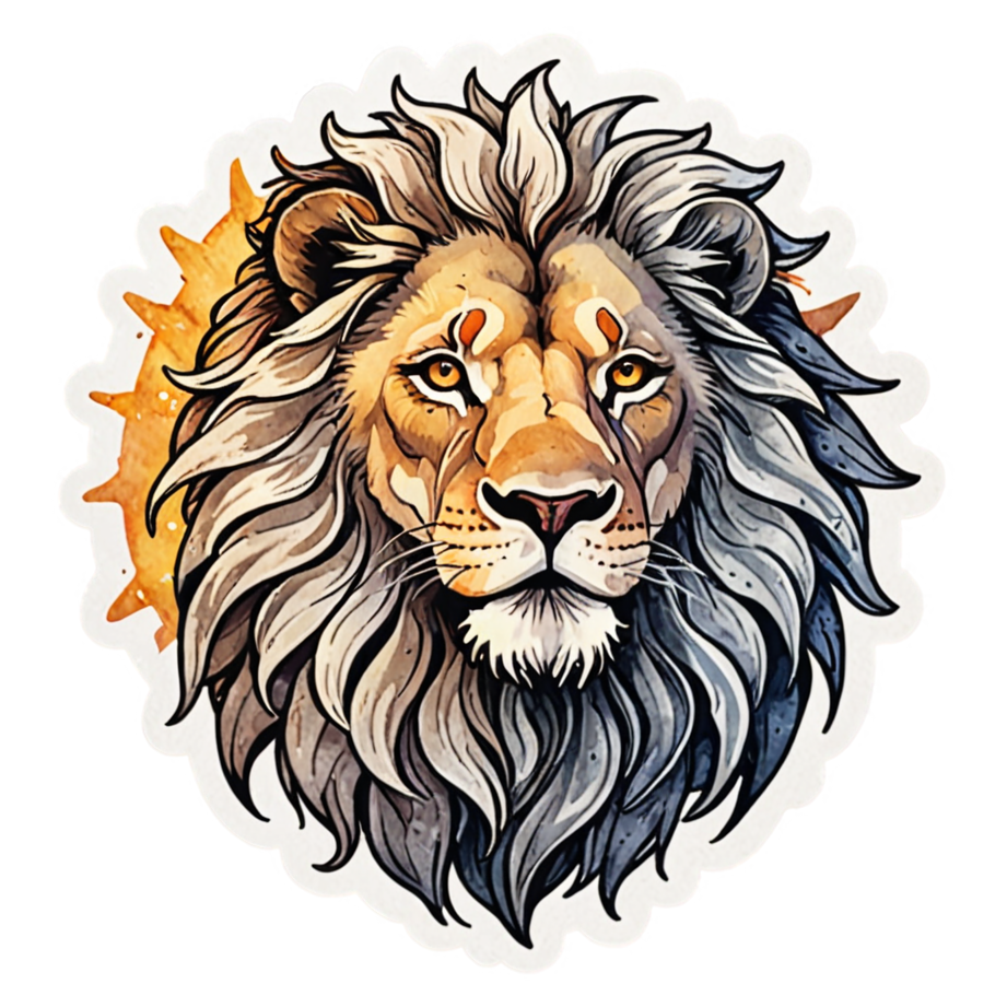 Leo (watercolor) — zodiac stickers
