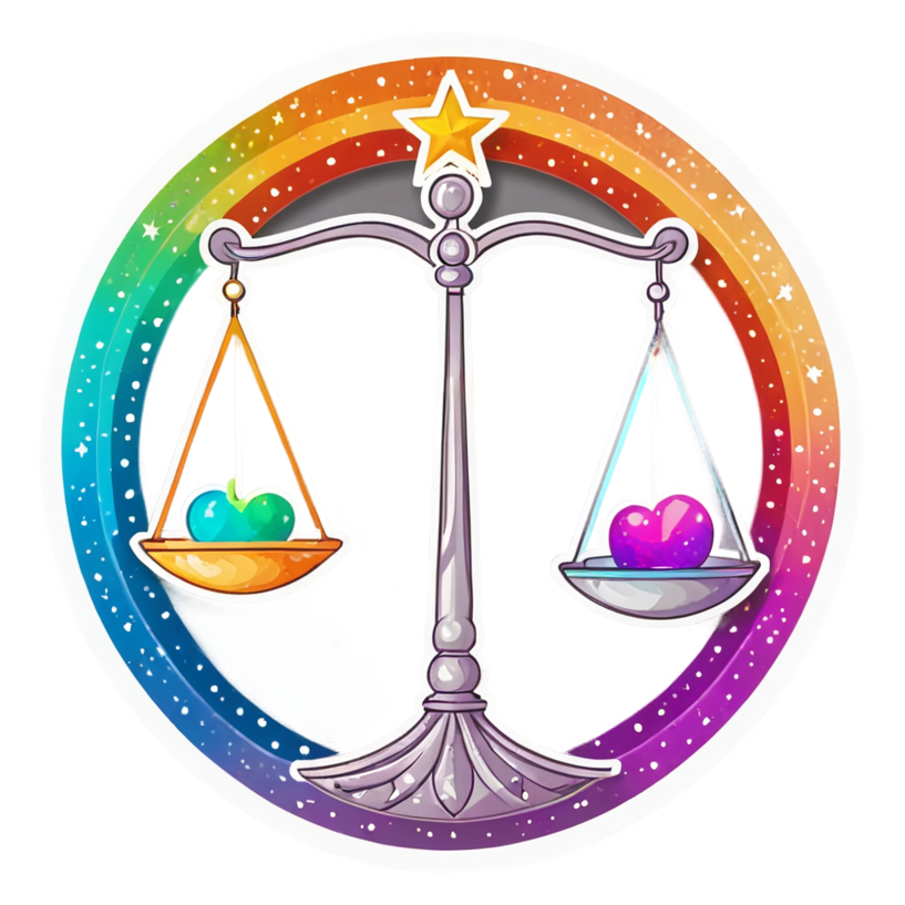 Libra (holographic) — zodiac stickers