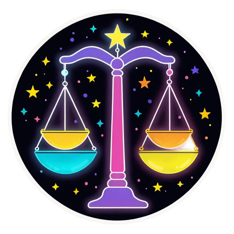Libra (neon) — zodiac stickers