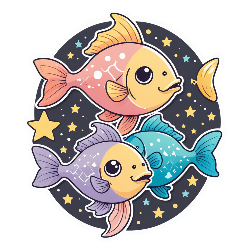 Pisces (kawaii) — zodiac stickers