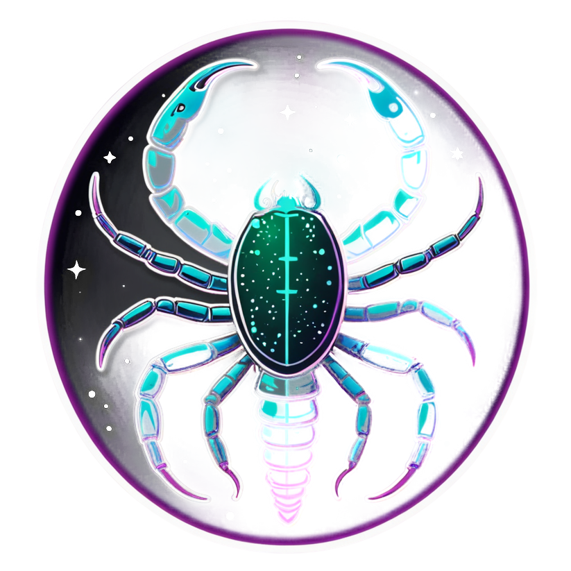 Scorpio (neon) — zodiac stickers