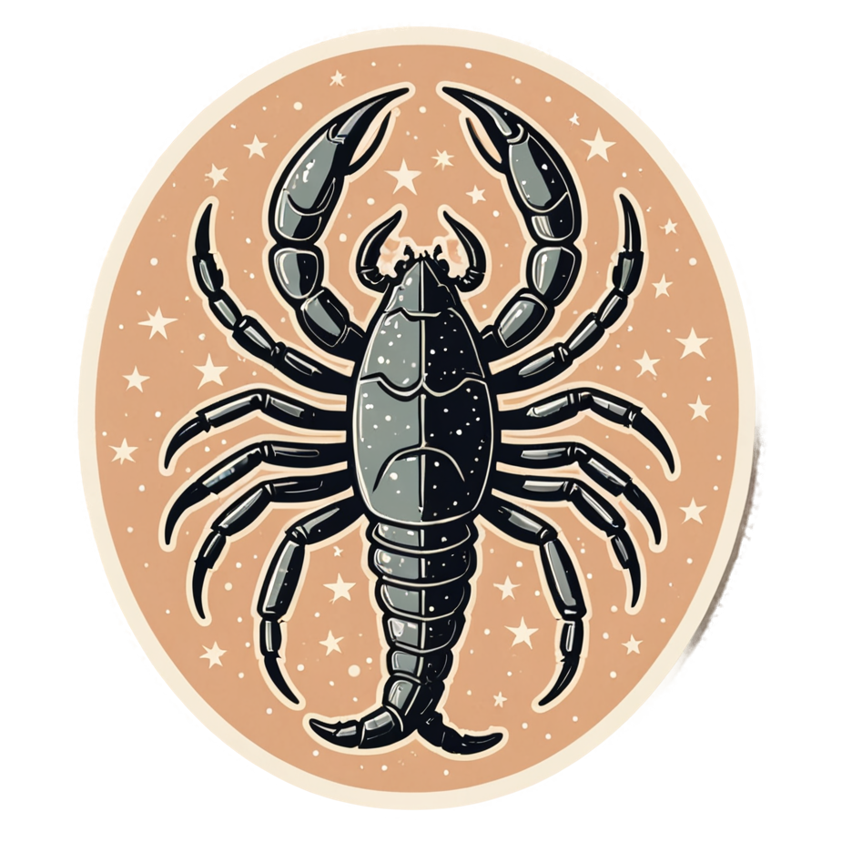 Scorpio (retro) — zodiac stickers