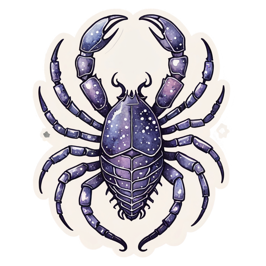 Scorpio (watercolor) — zodiac stickers