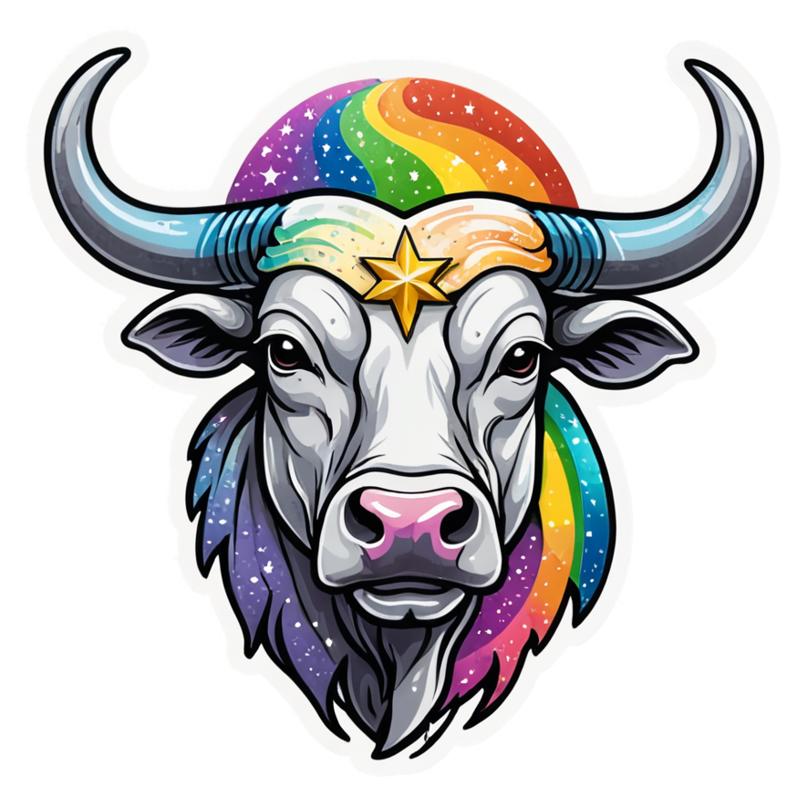 Taurus (holographic) — zodiac stickers