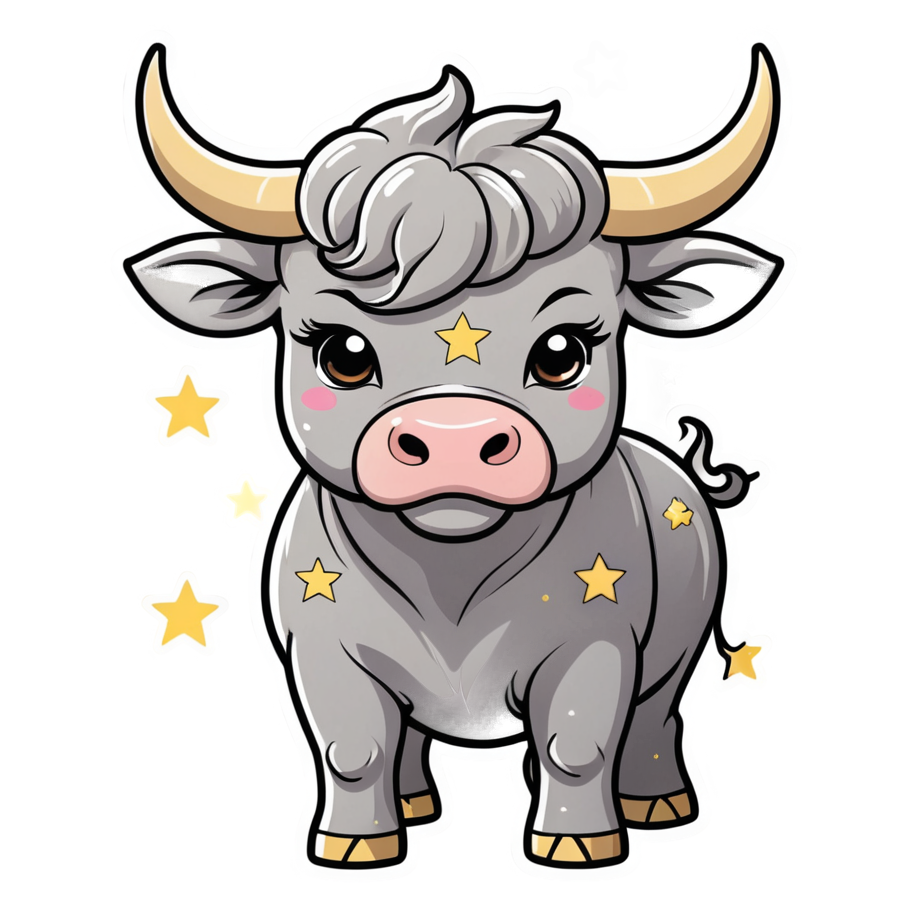 Taurus (kawaii) — zodiac stickers