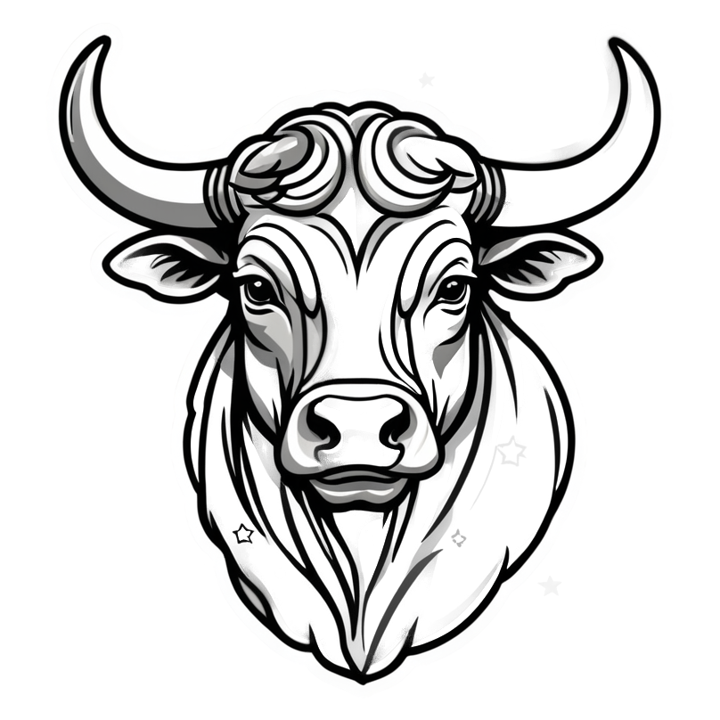 Taurus (lineart) — zodiac stickers