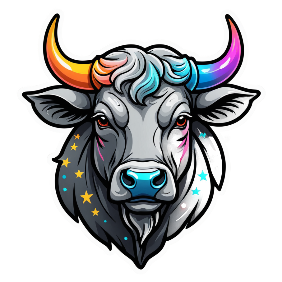 Taurus (neon) — zodiac stickers