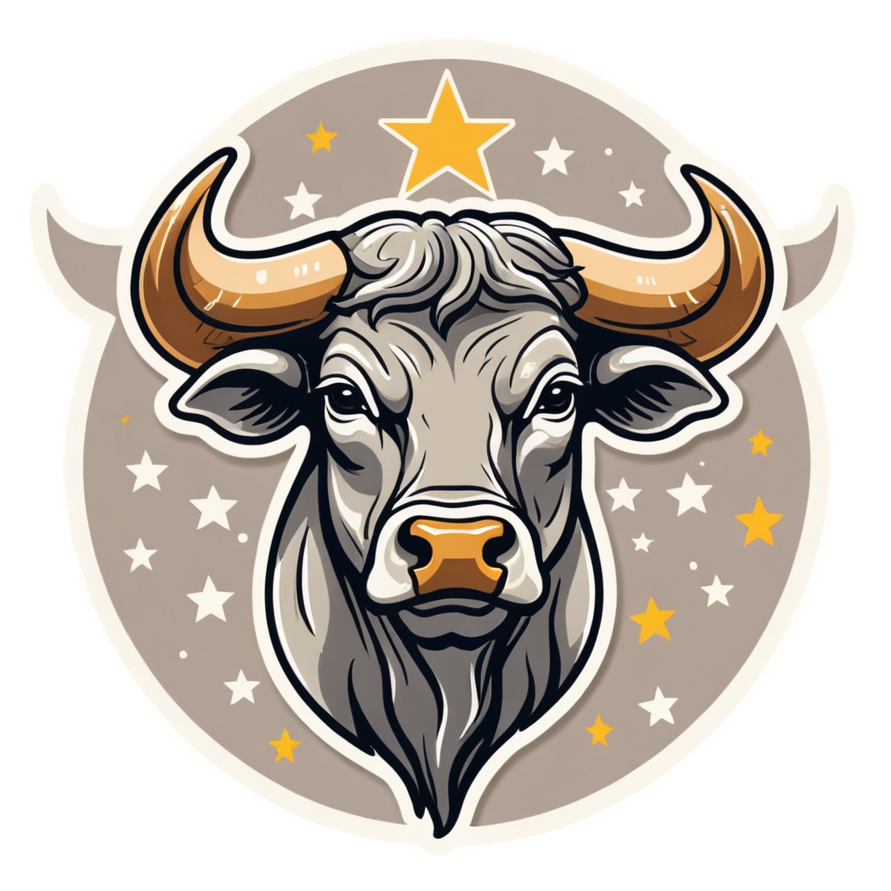 Taurus (retro) — zodiac stickers