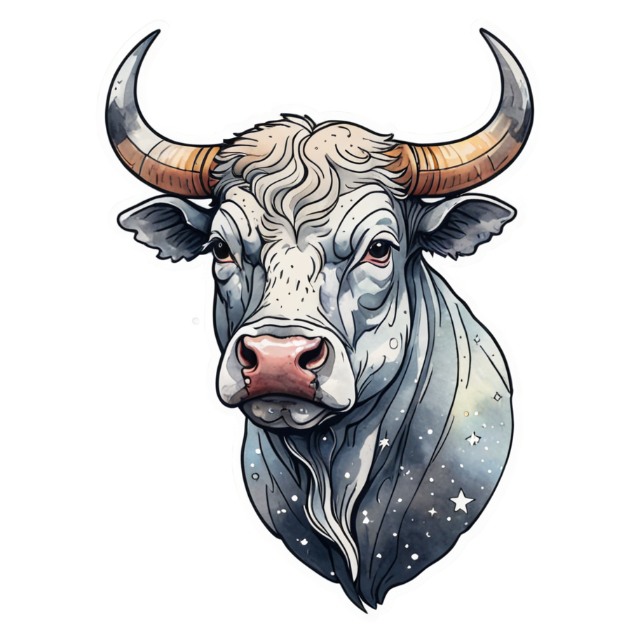 Taurus (watercolor) — zodiac stickers