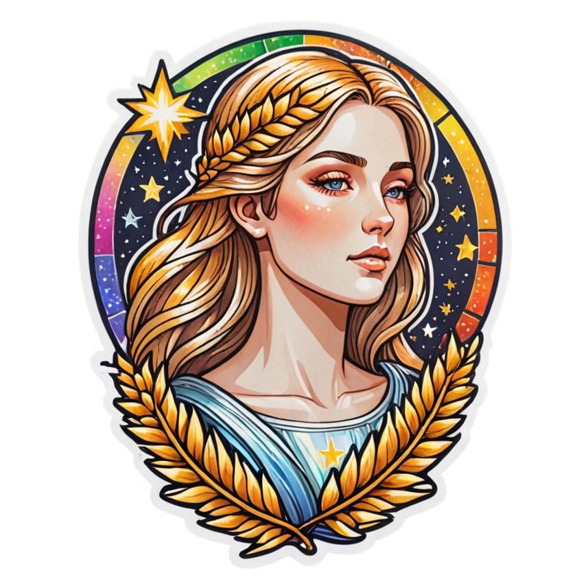 Virgo (holographic) — zodiac stickers