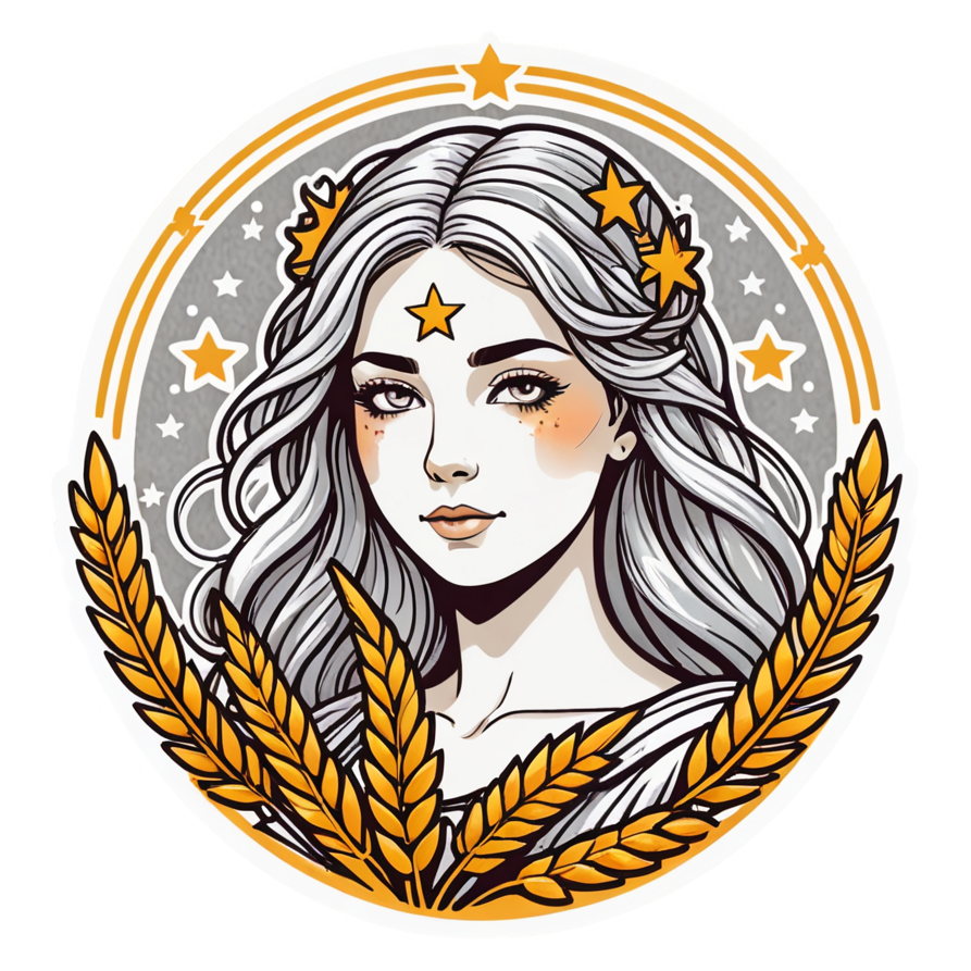 Virgo (lineart) — zodiac stickers