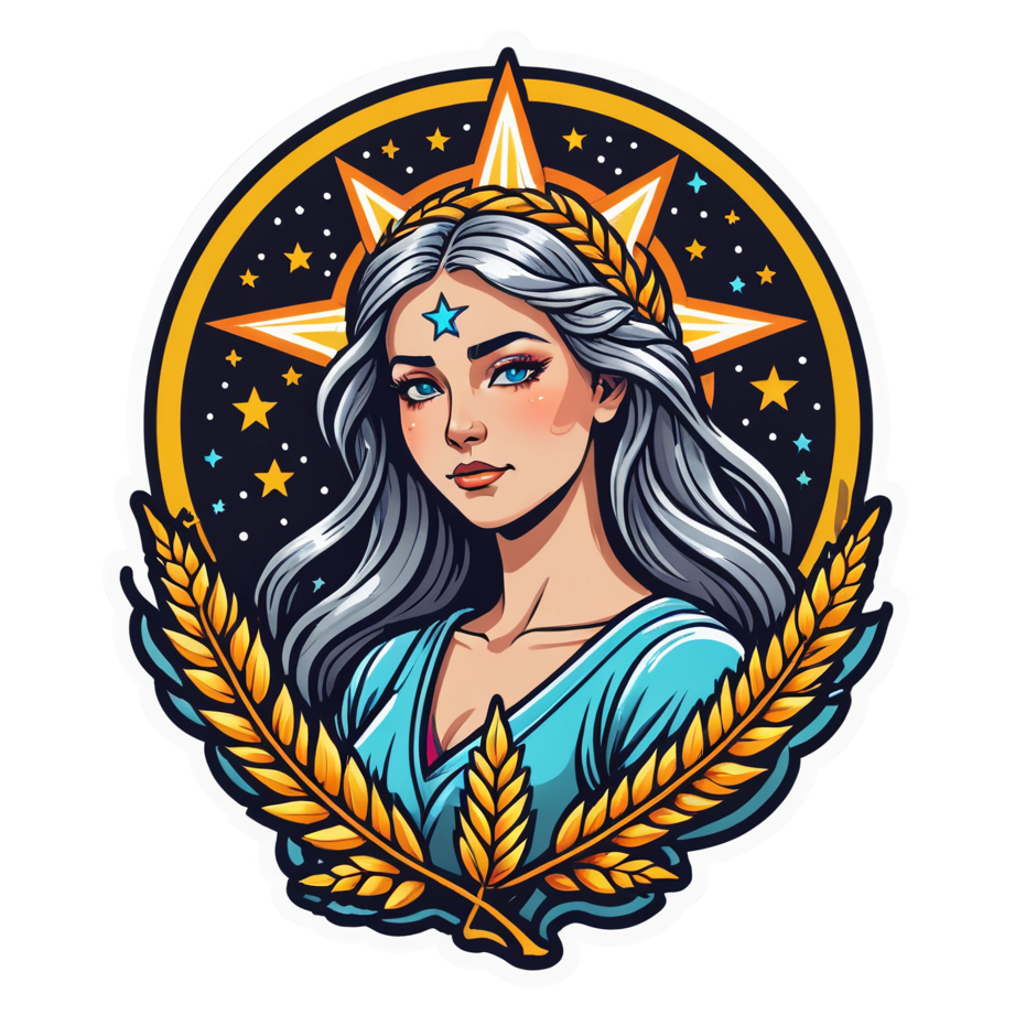 Virgo (neon) — zodiac stickers