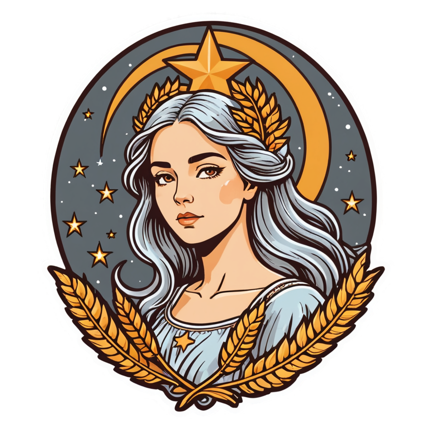 Virgo (retro) — zodiac stickers