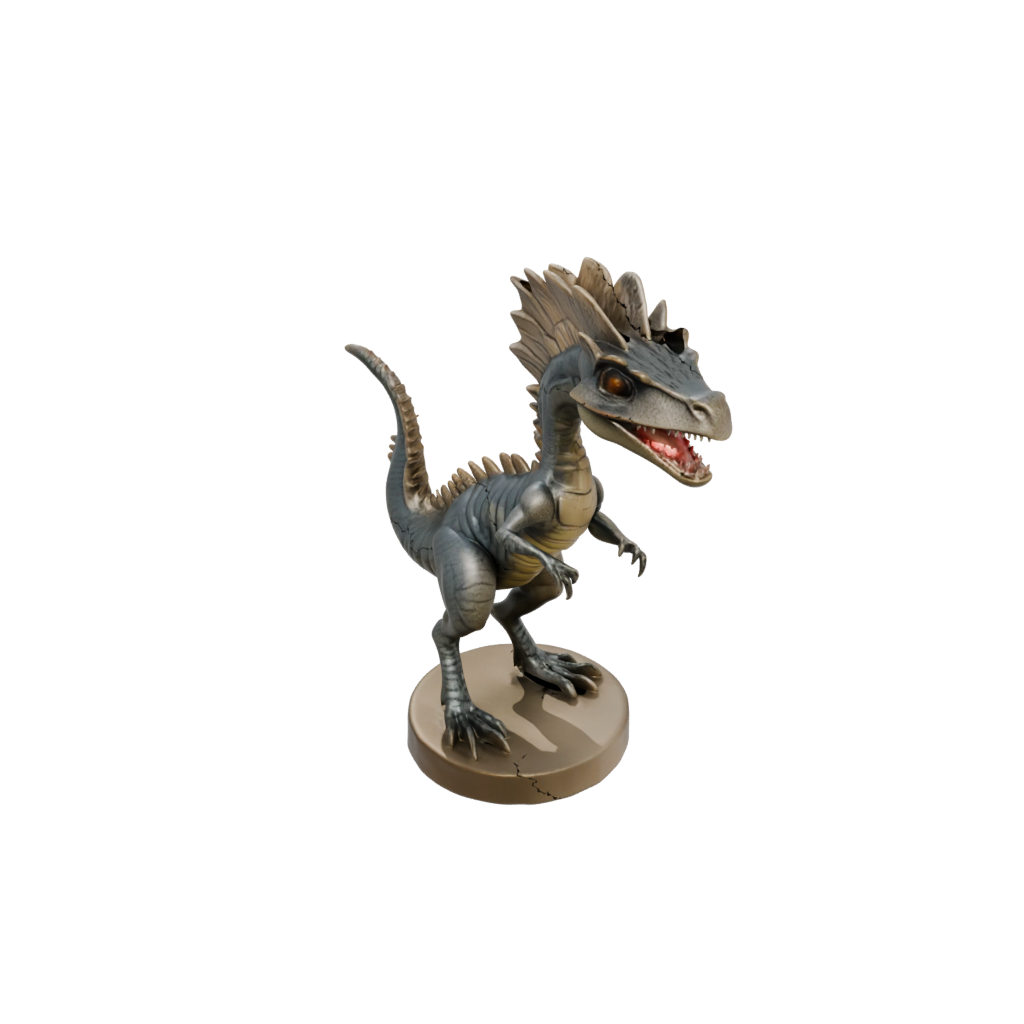 Bronze Chibi Dilophosaurus — dinosaurs 3D print model, STL