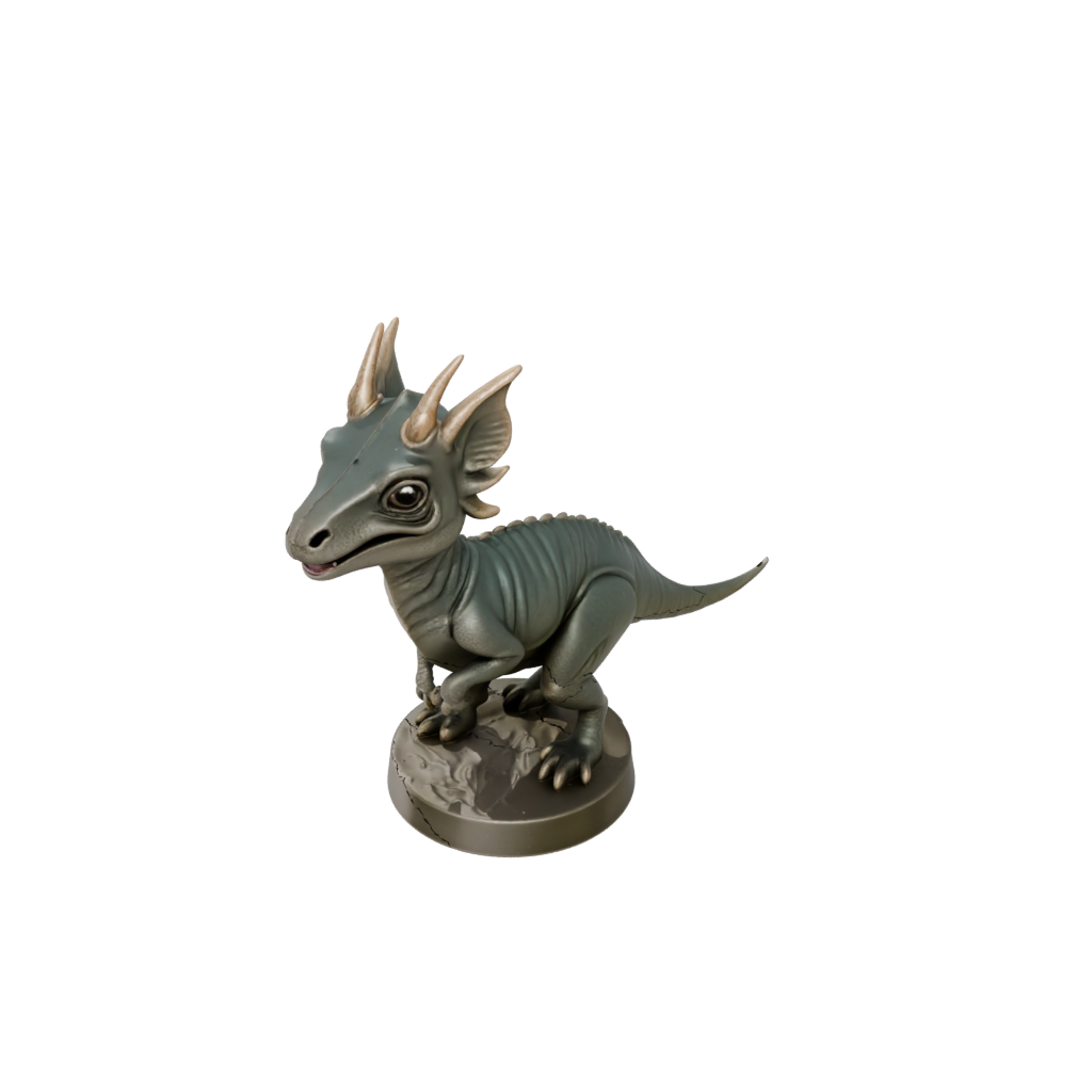 Bronze Chibi Protoceratops — dinosaurs 3D print model, STL