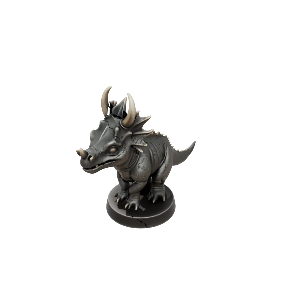 Bronze Chibi Triceratops — dinosaurs 3D print model, STL