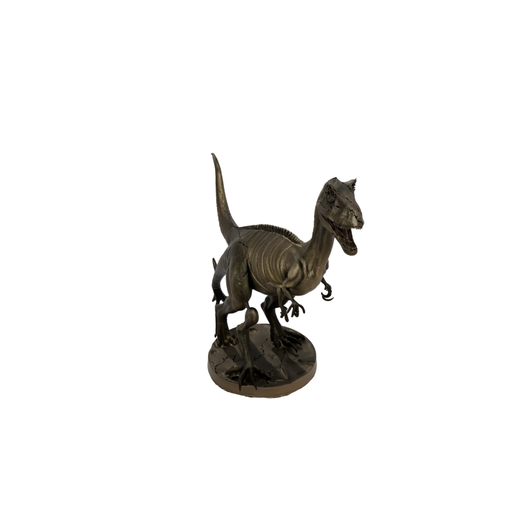 Bronze Feathered Allosaurus — dinosaurs 3D print model, STL