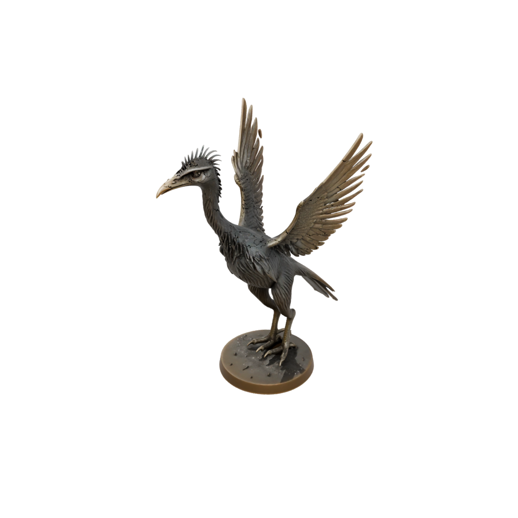 Bronze Feathered Archaeopteryx — dinosaurs 3D print model, STL