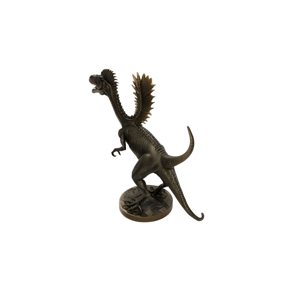 Bronze Feathered Dilophosaurus — dinosaurs 3D print model, STL