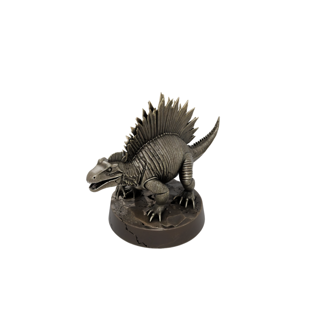 Bronze Feathered Dimetrodon — dinosaurs 3D print model, STL