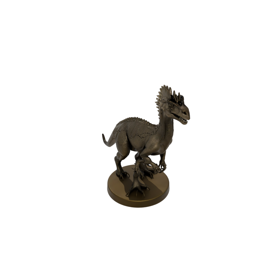 Bronze Feathered Pachycephalosaurus — dinosaurs 3D print model, STL