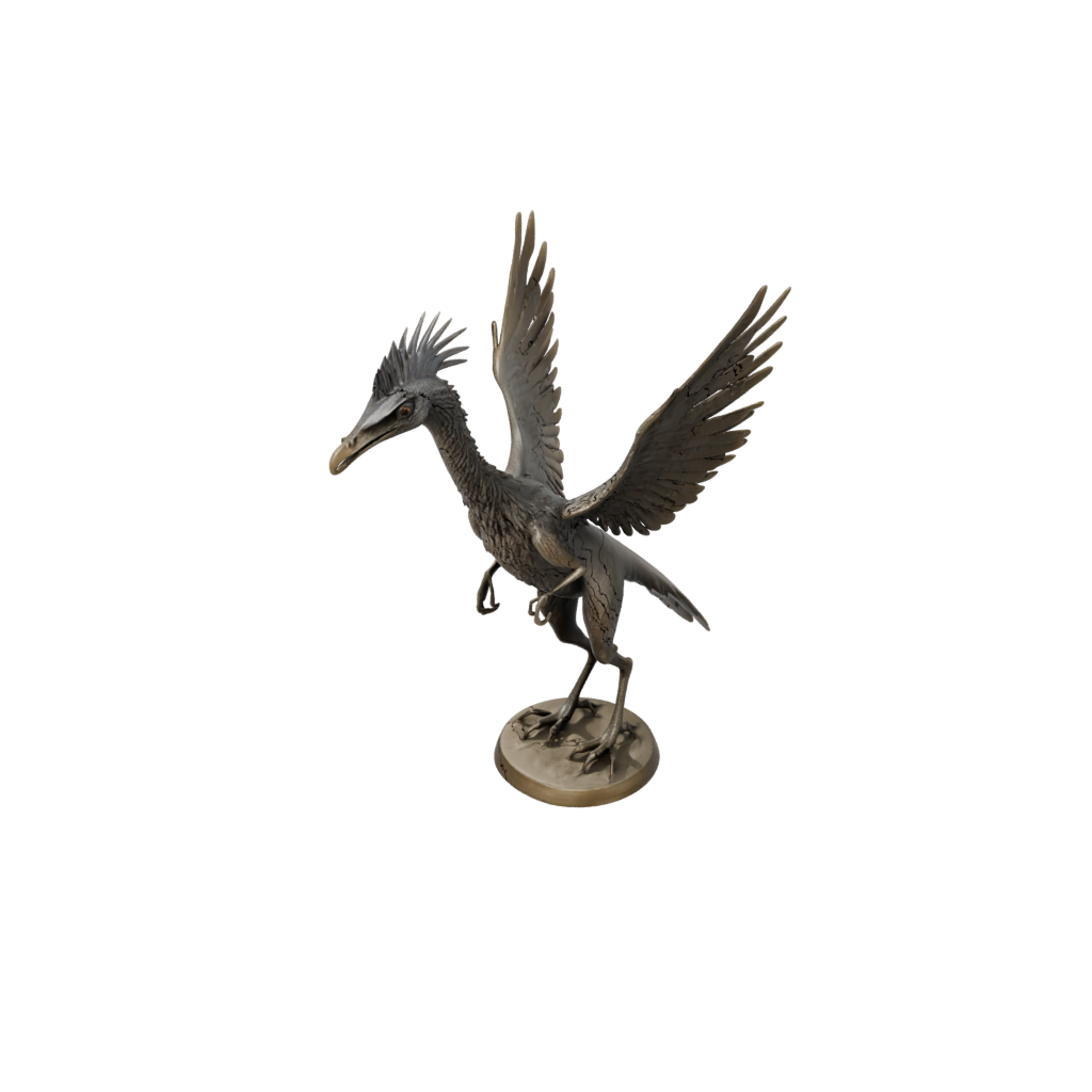 Bronze Flexi Archaeopteryx — dinosaurs 3D print model, STL