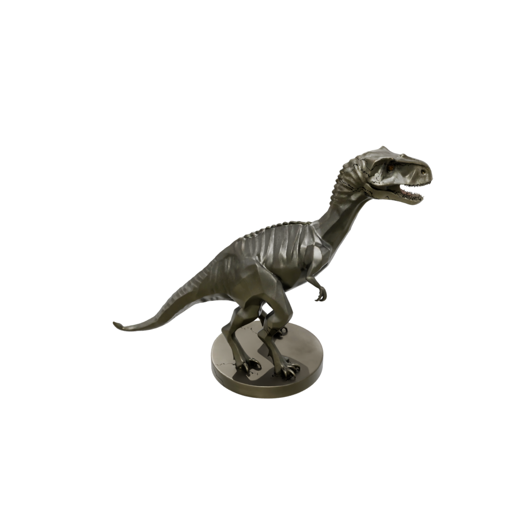 Bronze Low-Poly Allosaurus — dinosaurs 3D print model, STL