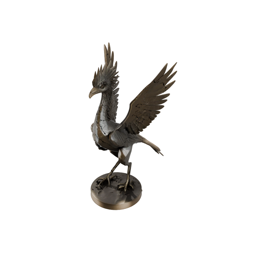 Bronze Low-Poly Archaeopteryx — dinosaurs 3D print model, STL